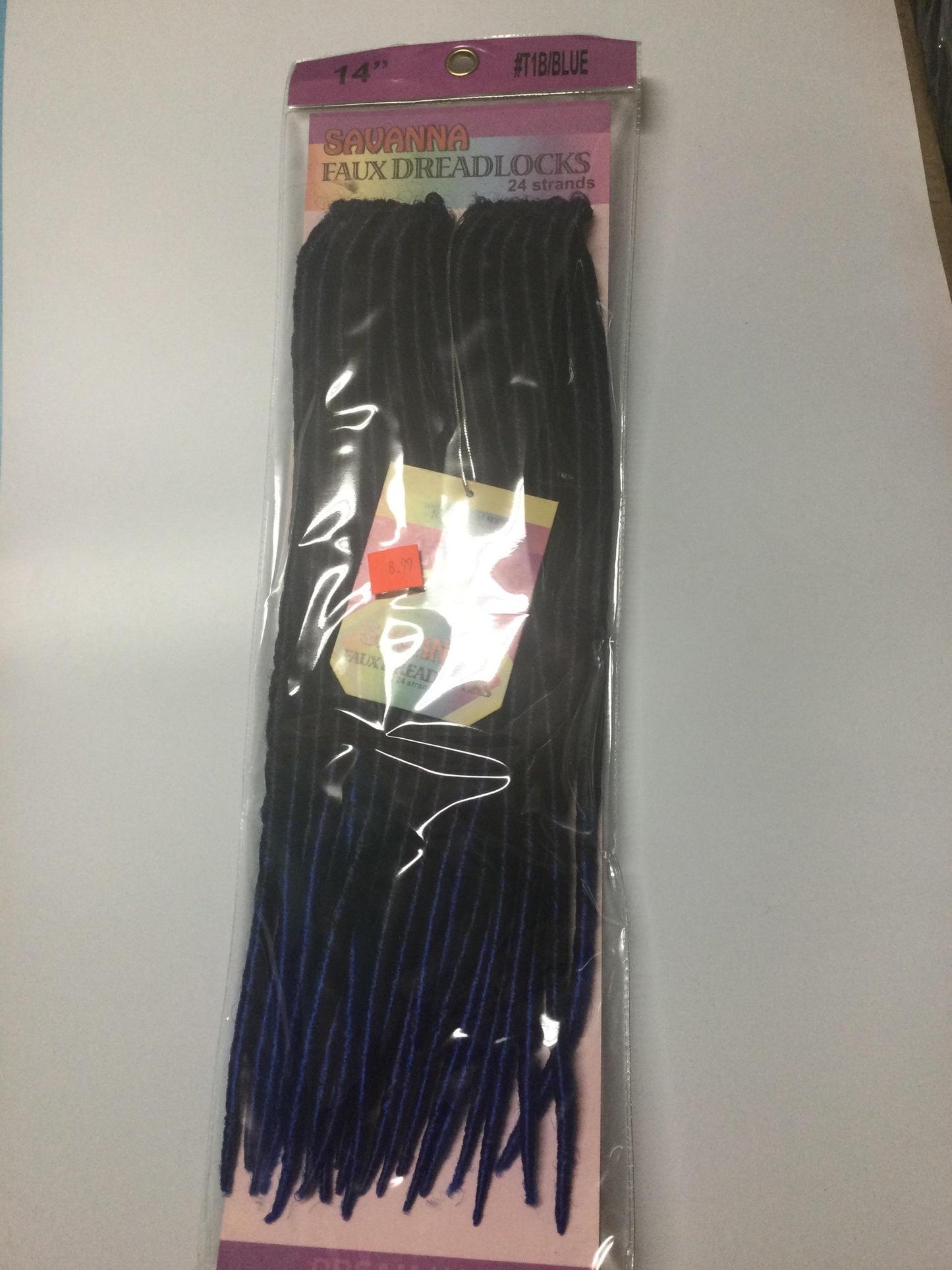 Savanna Fuax Dreadlock #1B/Blue 14"